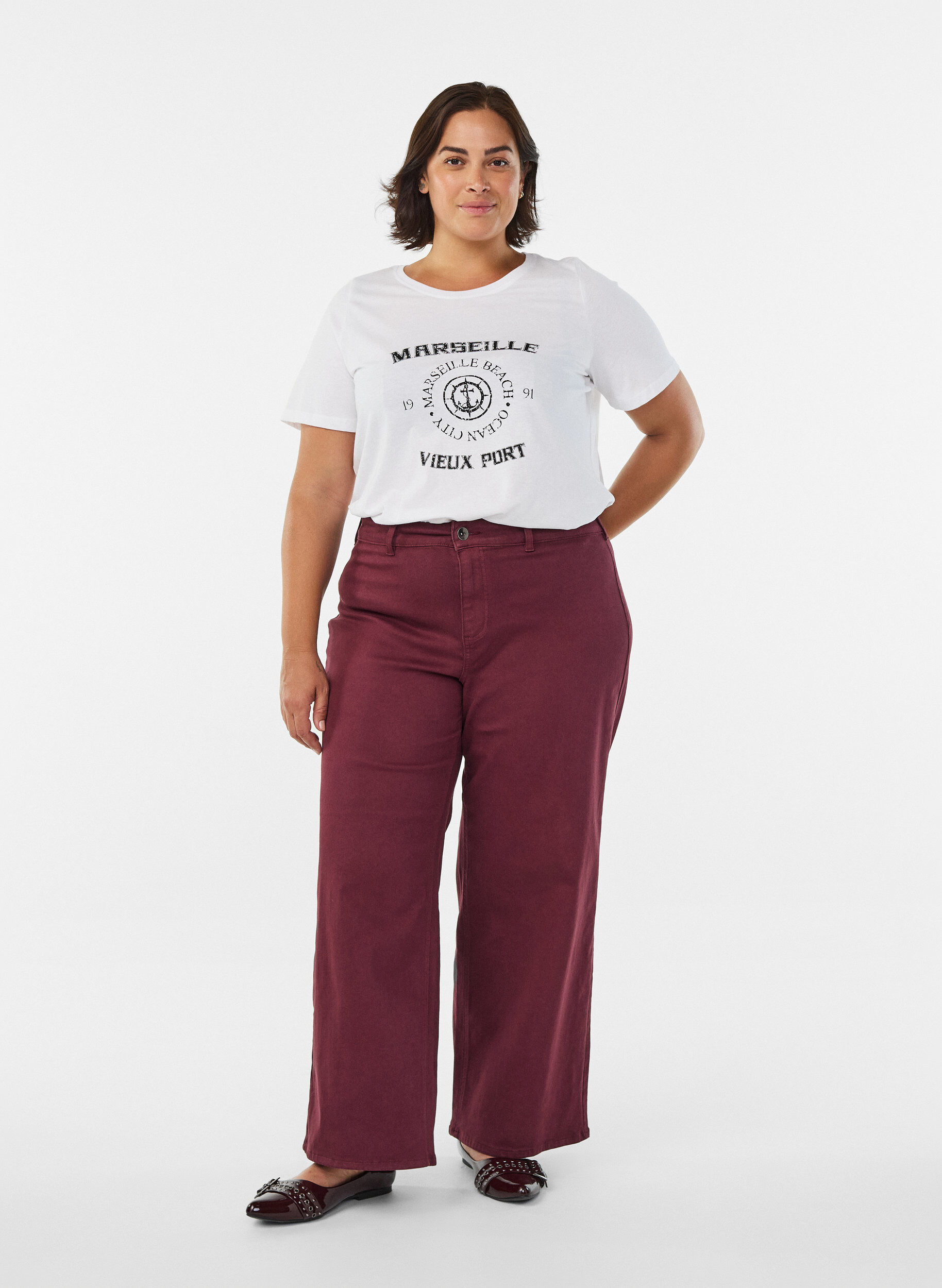 ZizziFLASH - T-shirt met print, Wit, Model image number 1