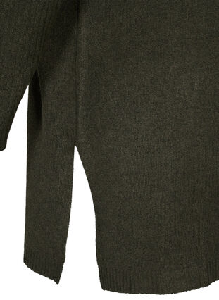 Poncho en tricot chiné avec col roulé et fente, Forest Night Mel., Packshot image number 3