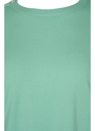 Pull en tricot à manches bouffantes, Dusty Jade Green Mel, Packshot image number 2