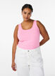 Haut Basic uni en coton, Rose, Model image number 0