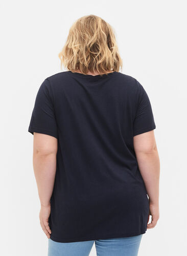 T-shirt à manches courtes avec forme en A, Navy Blazer, Model image number 1
