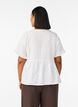 Blouse in linnen en viscose met een V-hals en knoopsluiting, Wit, Model image number 2