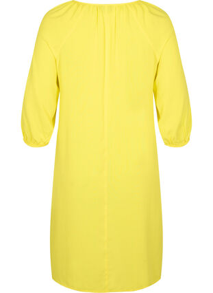 Robe en viscose avec encolure en V, Blazing Yellow, Packshot image number 1
