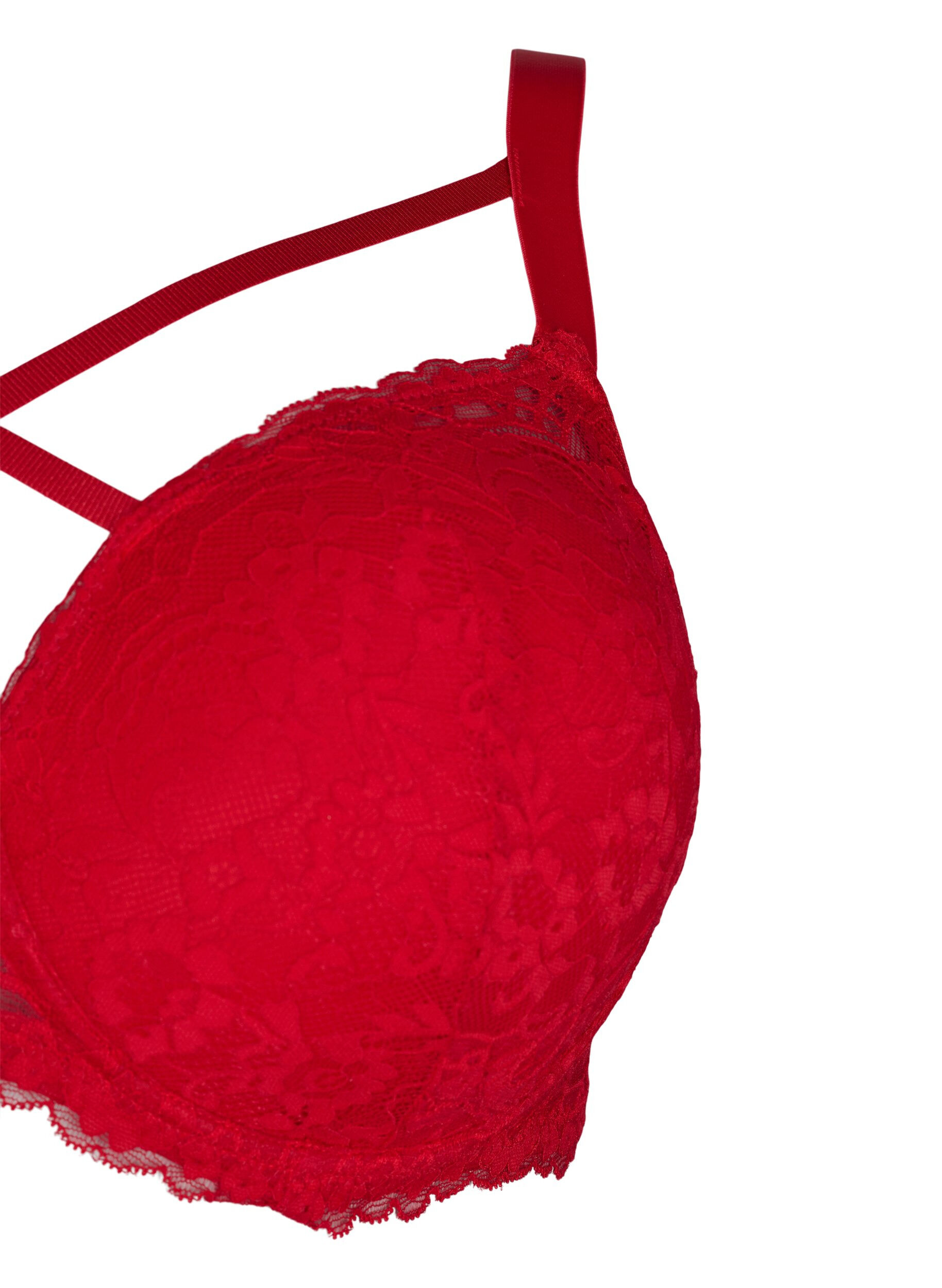 Zizzi Soutien-gorge en dentelle et string, Red Ass., Packshot image number 3
