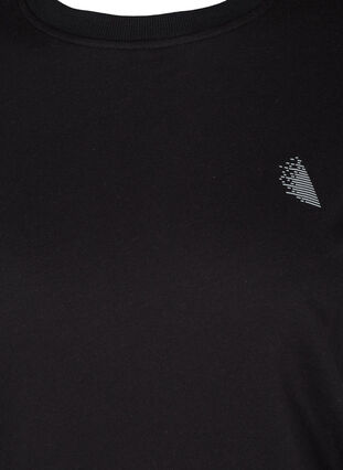 Sweatshirt met print details op de mouwen, Black, Packshot image number 2