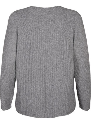 Pull en tricot avec fente, Light Grey Melange, Packshot image number 1