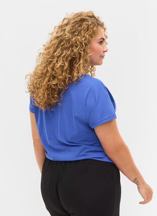 Losse katoenen t-shirt met korte mouwen, Dazzling Blue SUNNY, Model image number 1