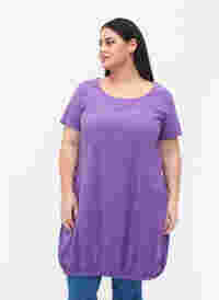 Katoenen jurk met korte mouwen, Deep Lavender, Model