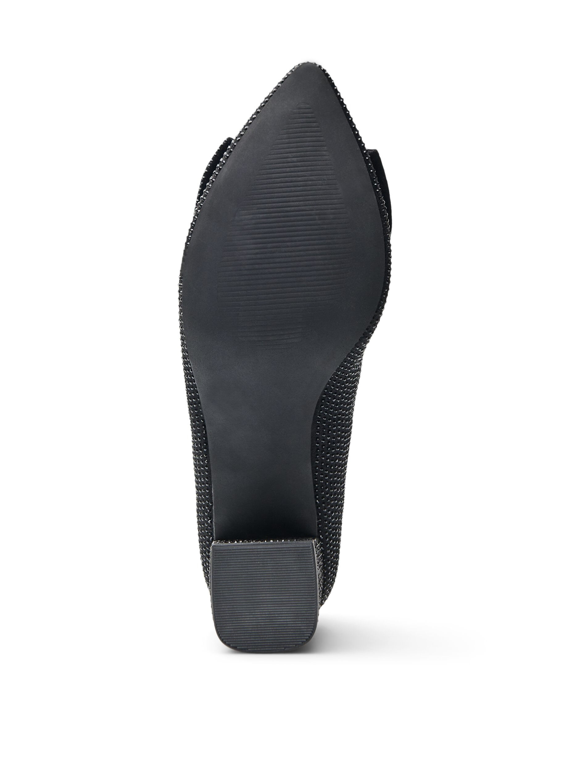 Zizzi Large - Escarpins avec n&oelig;ud et strass, Noir, Packshot image number 5