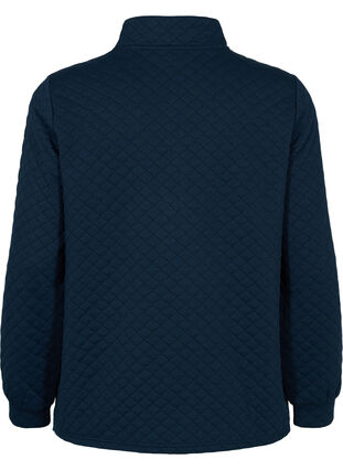 Sweat-shirt matelassé avec fermeture éclair, Navy Blazer, Packshot image number 1