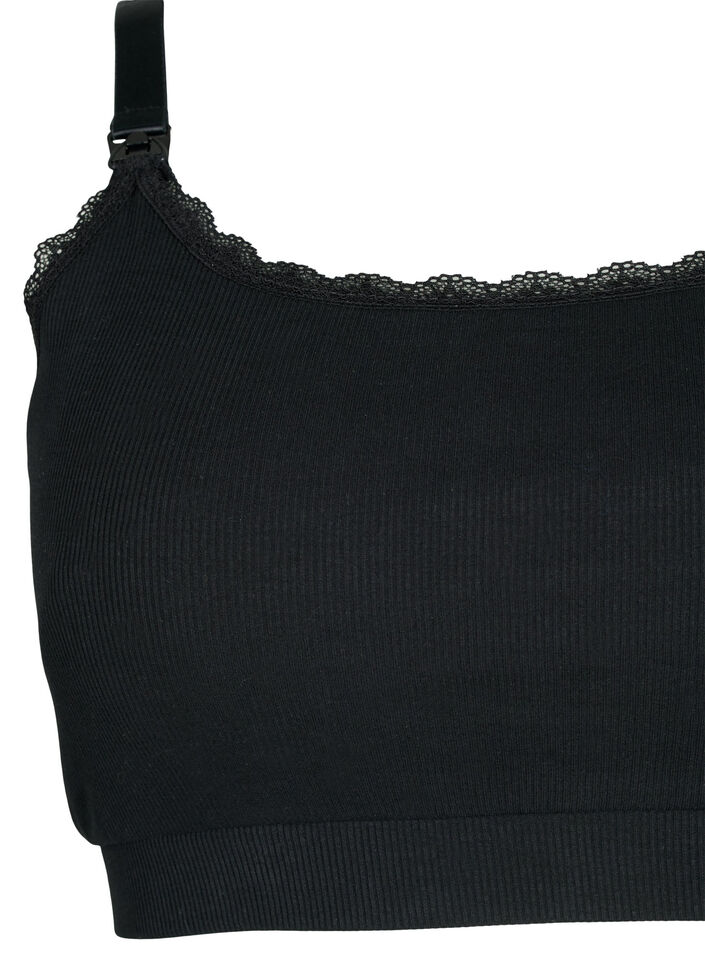 Soutien-gorge d'allaitement en qualité côtelée, Black, Packshot image number 2