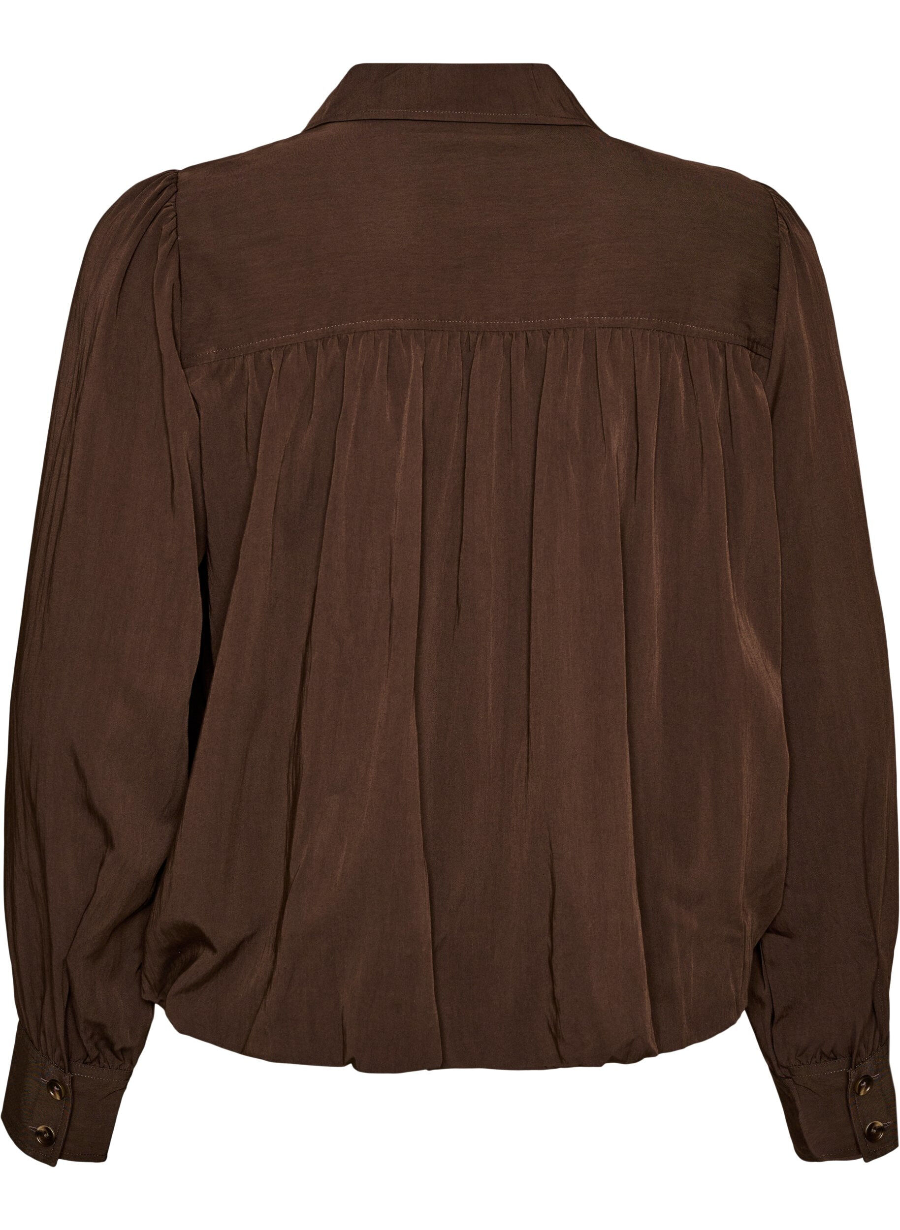 ZizziChemise coupe ballon avec fermeture zipp&eacute;e invisible, Marron, Packshot image number 1