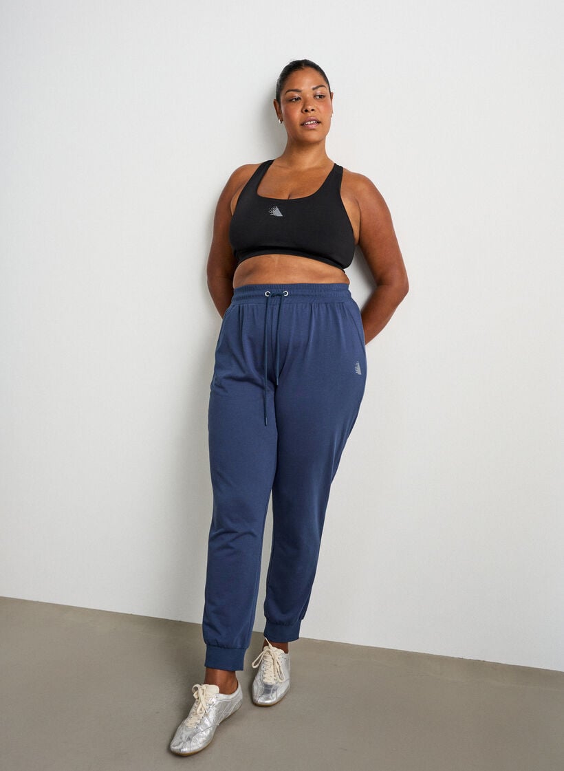 Pantalon de surv&ecirc;tement ample avec poches, Bleu, Model image number 0