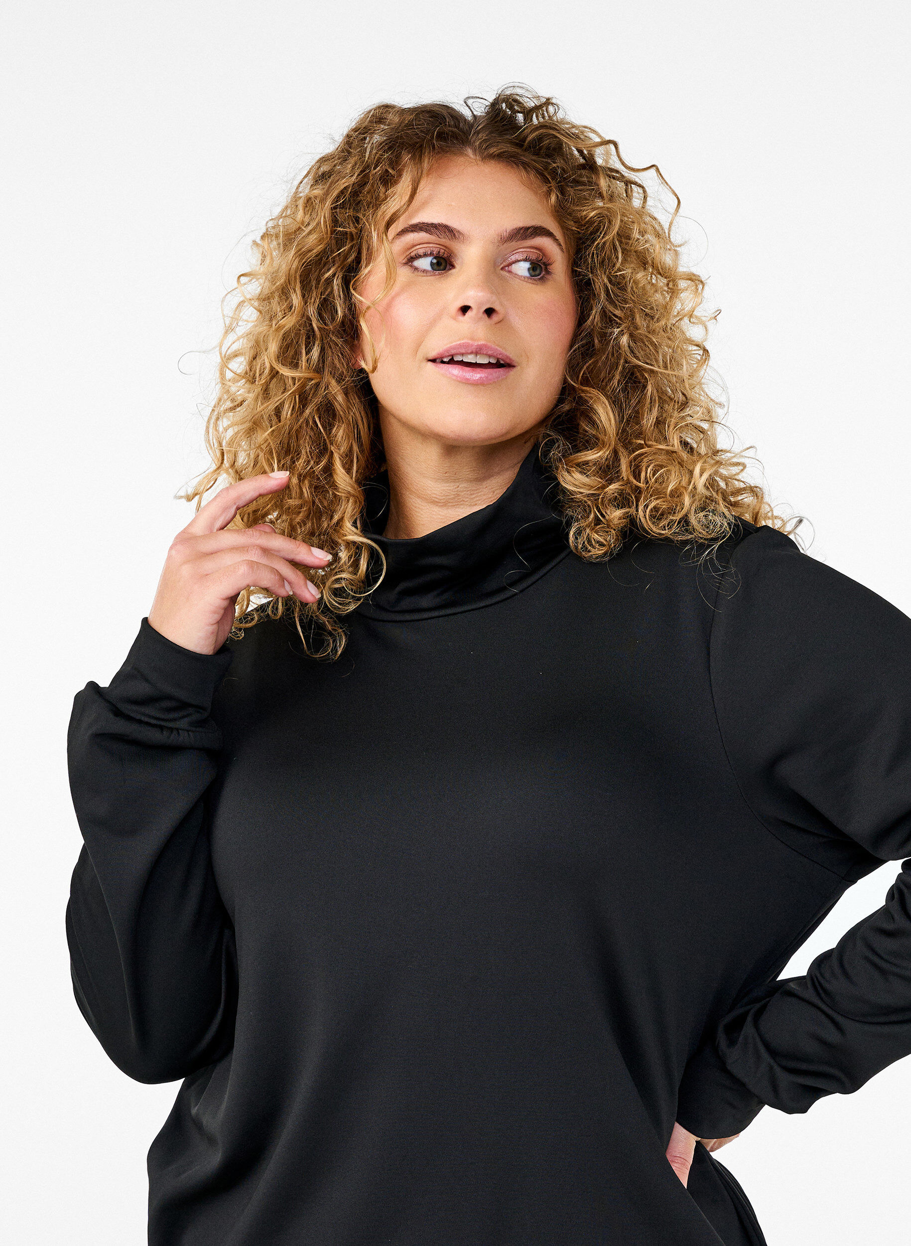 ZizziWorkout top met hoge hals, Black, Model image number 2