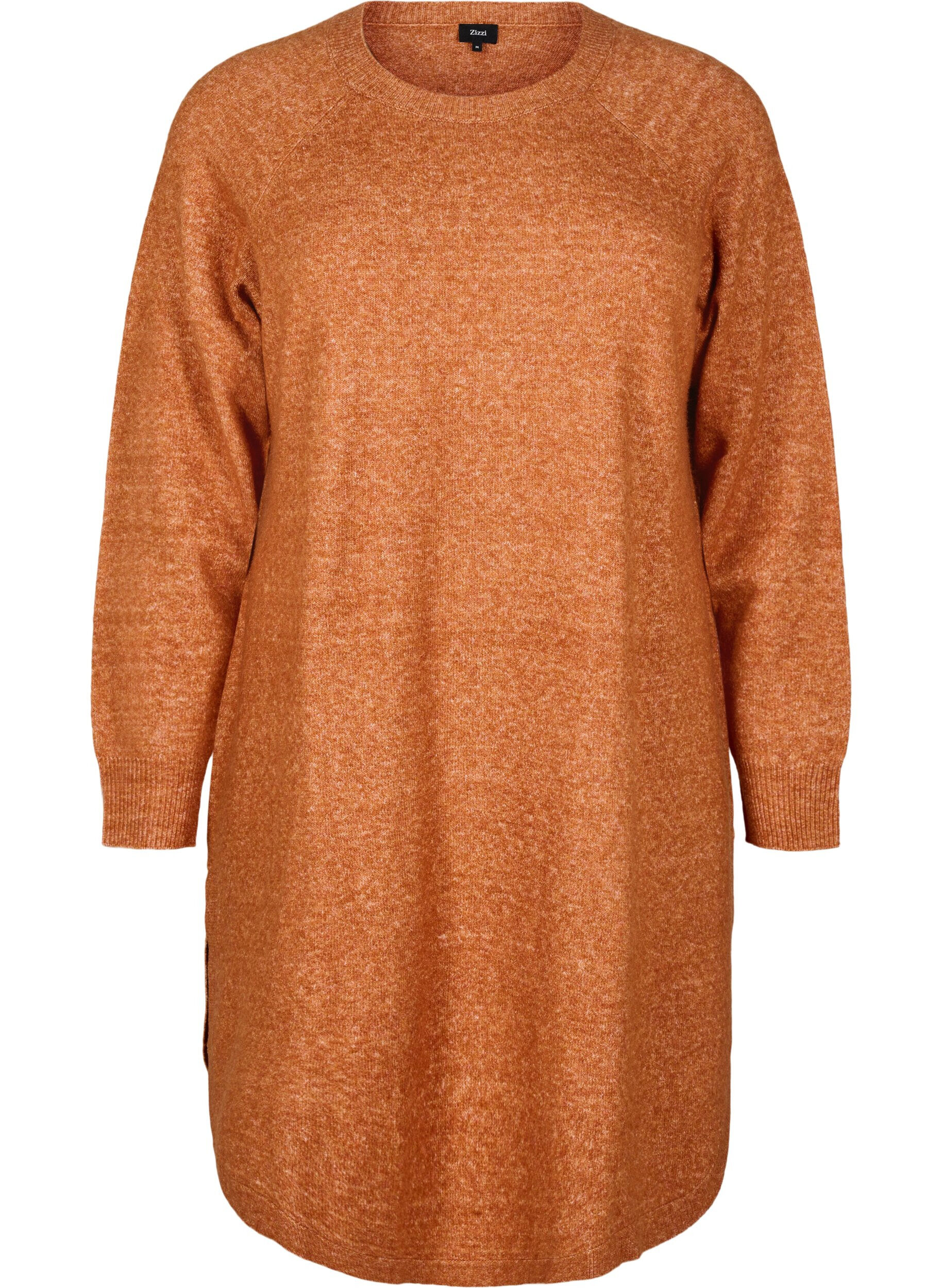 Robe courte en maille &agrave; col rond