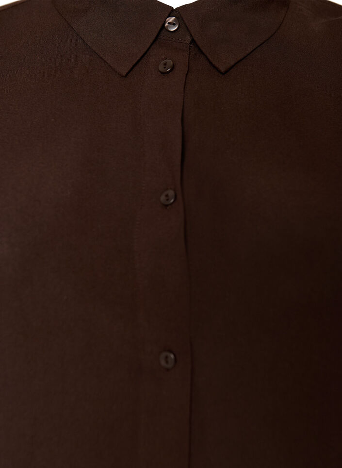 Chemise longue ample en viscose, Marron, Packshot image number 2