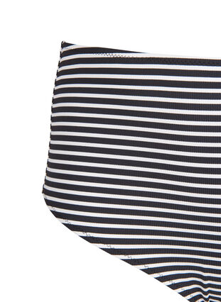 Bas de bikini rayé taille haute, Navy Striped, Packshot image number 2