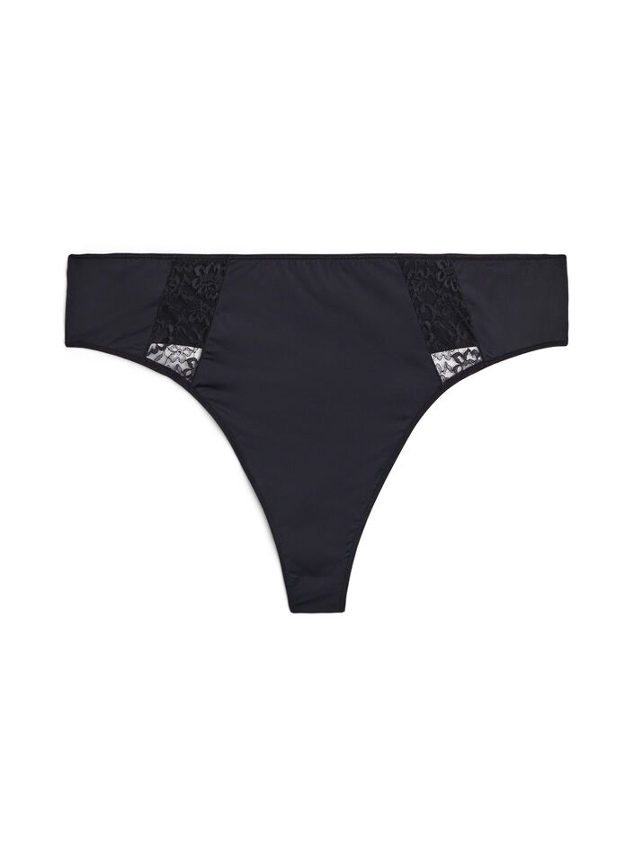String en dentelle dans un pack de 3, Noir, Packshot image number 2