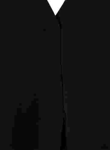 Haut de couleur unie avec col en V, Black, Packshot image number 2