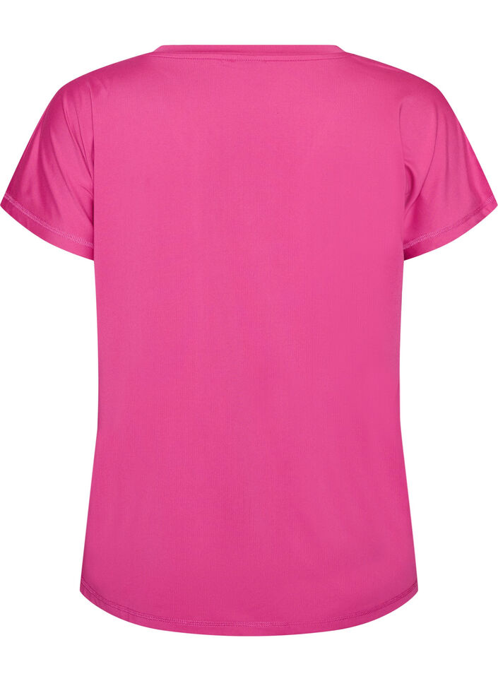 Losvallend trainings-T-shirt met V-hals, Roze, Packshot image number 1