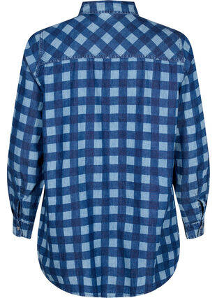 Chemise en coton à carreaux, Blue Check, Packshot image number 1