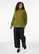 Pull en tricot avec col haut et fermeture &eacute;clair, Vert, Model image number 1