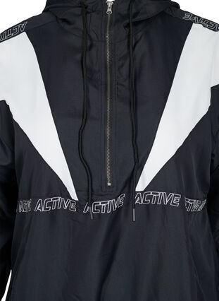 Veste de sport avec capuche et détails imprimés, Black, Packshot image number 2