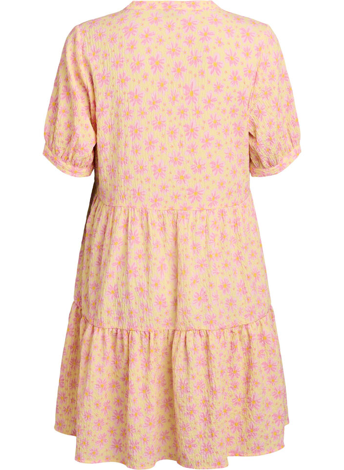 Robe courte &agrave; coupe &eacute;vas&eacute;e, Jaune, Packshot image number 1