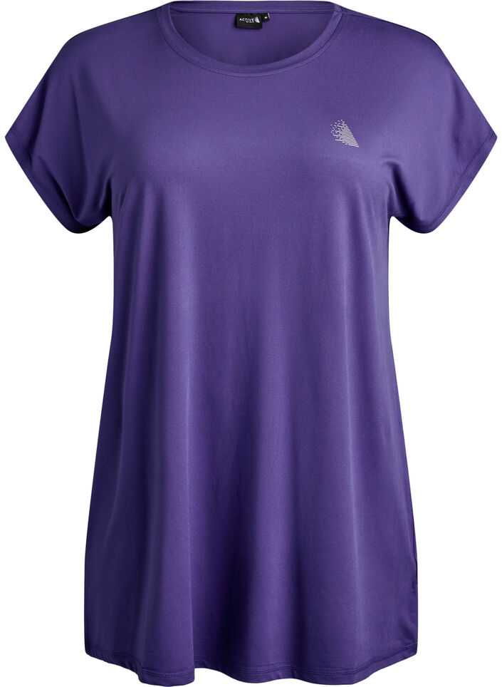 T-shirt long d'entra&icirc;nement, Violet, Packshot image number 0