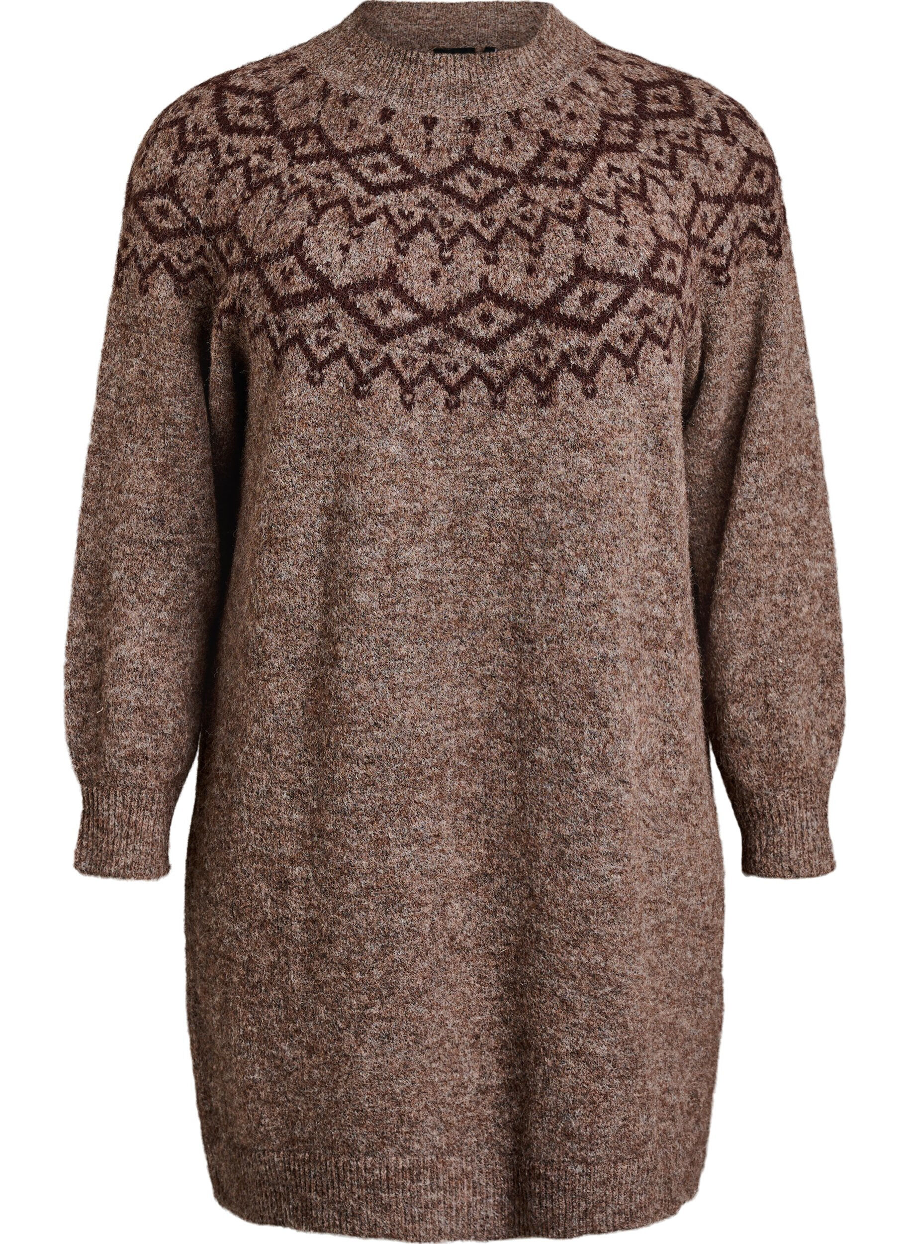 Robe en maille avec motif jacquard