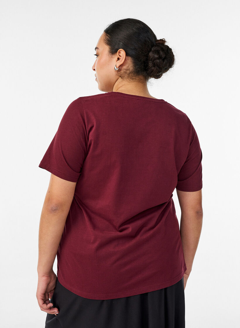 T-shirt met motief, Rood, Model image number 2