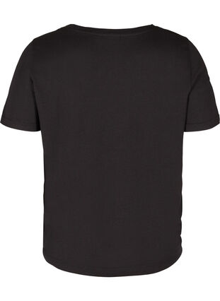 T-shirt met korte mouwen en verstelbare onderkant, Black, Packshot image number 1