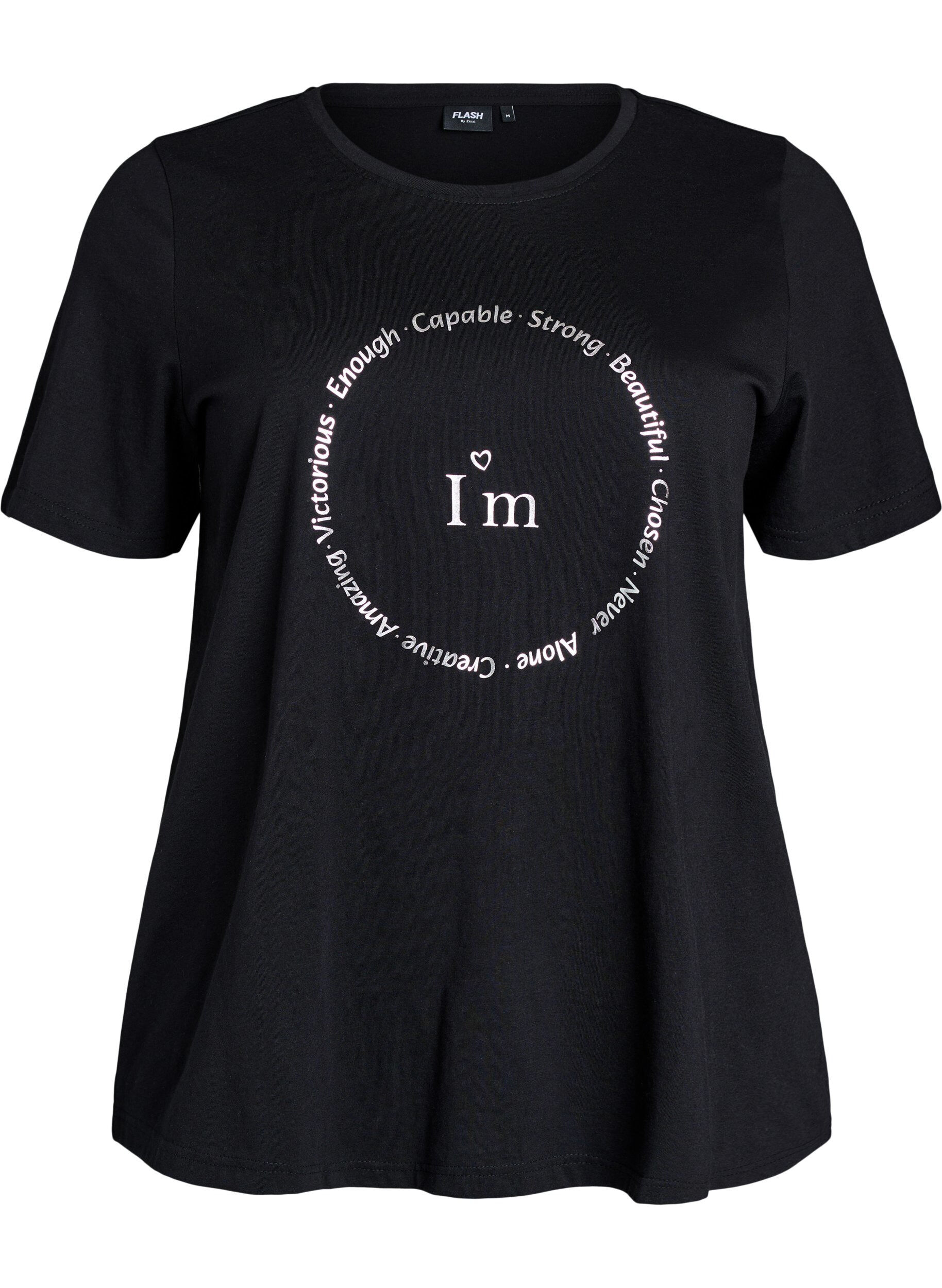 ZizziT-shirt met print, Zwart, Packshot image number 0