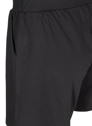Losse katoenen shorts met zakjes, Black, Packshot image number 3