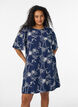 Korte A-lijn jurk met geborduurd patroon, Blauw, Model image number 0