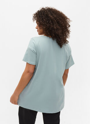 T-shirt à manches courtes avec détails en dentelle, Silver Blue, Model image number 1