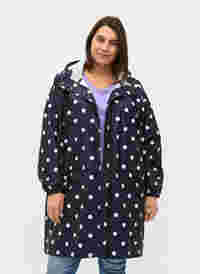 Veste de pluie à motif avec capuche, Navy Blazer W/Dots, Model