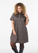 Robe courte &agrave; carreaux avec un col de chemise, Marron, Model image number 0