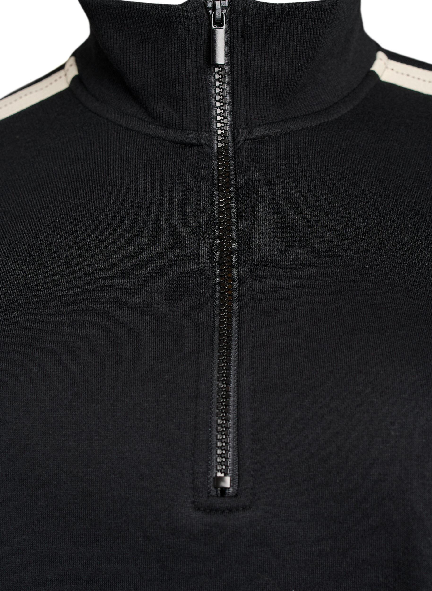 ZizziKorte sweatshirtjurk met een hoge hals, Zwart, Packshot image number 2