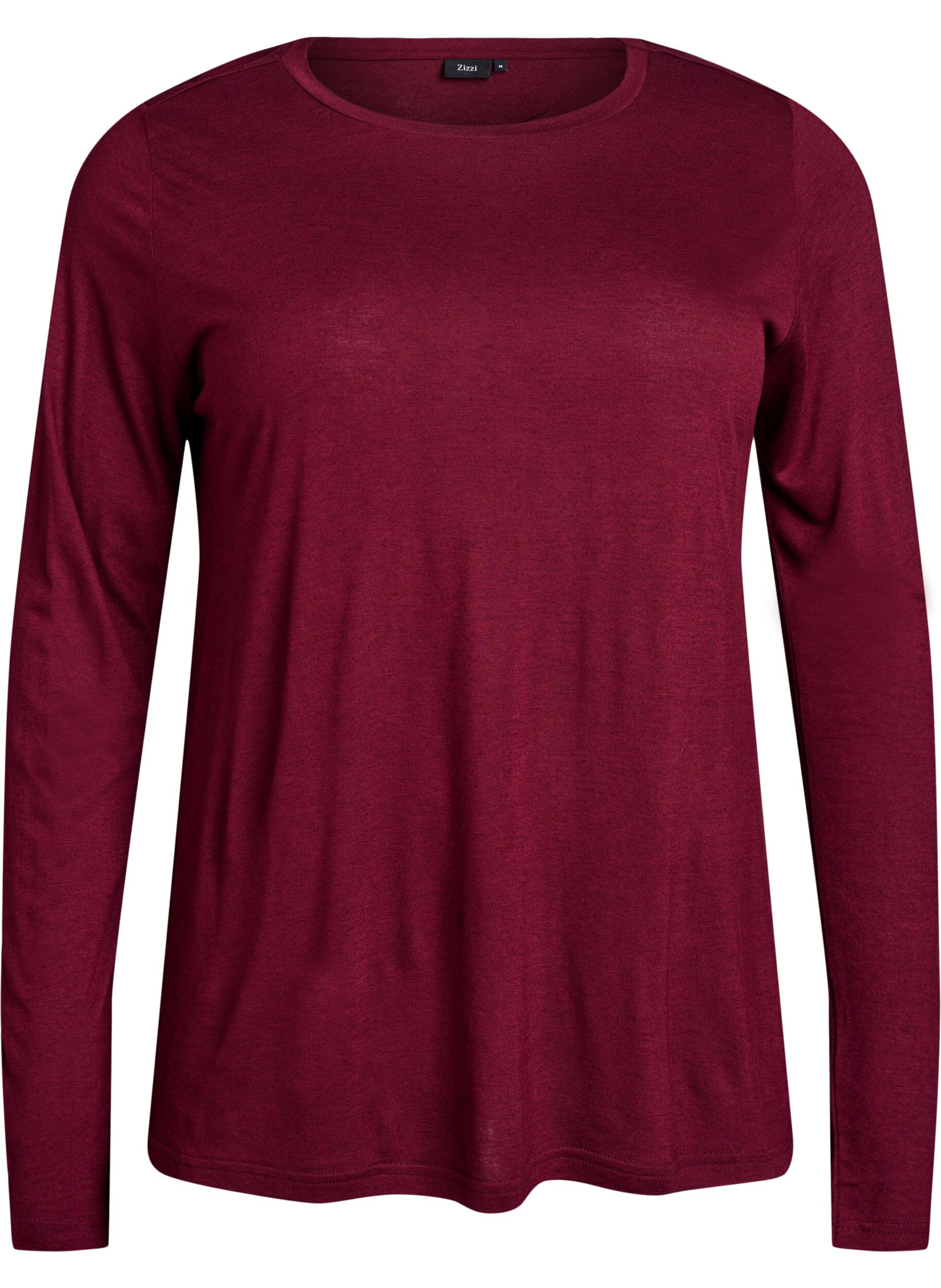 Blouse met lange mouwen van wol en viscose