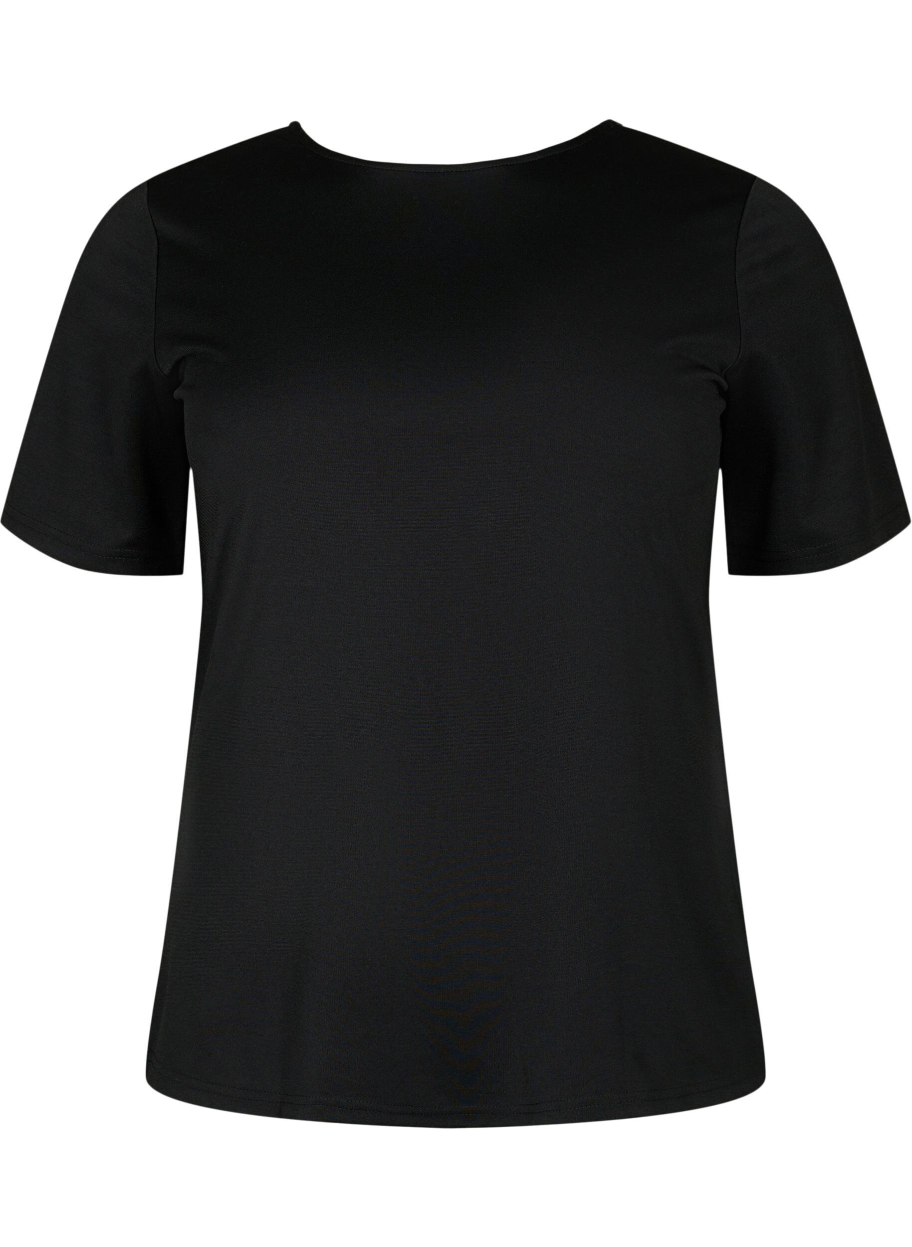 Zizzi  Blouse r&eacute;versible avec cordon de serrage, Black, Packshot image number 3