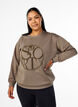 Sweatshirt met een motief, Walnut, Model image number 0