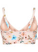 Haut de bikini &agrave; fleurs et &agrave; d&eacute;tails de jabot, Beige, Packshot image number 1