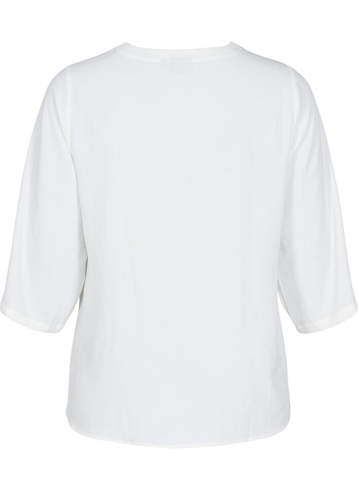 Blouse met 3/4 mouwen, Vanille, Packshot image number 1