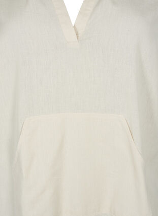 Robe à capuche en coton mélangé et lin, Sandshell, Packshot image number 2