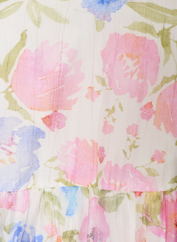 Blouse en lyocell &agrave; imprim&eacute; floral et d&eacute;collet&eacute; en c&oelig;ur, Blanc, Packshot image number 2