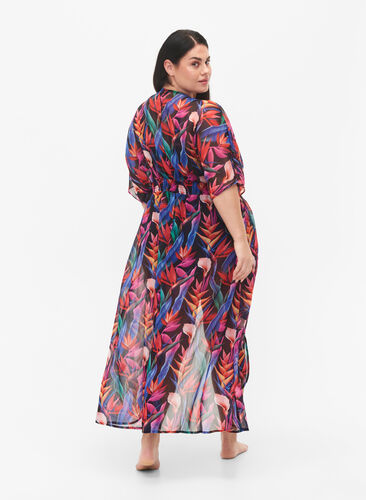 Kimono imprimé plage, Bright Leaf, Model image number 1