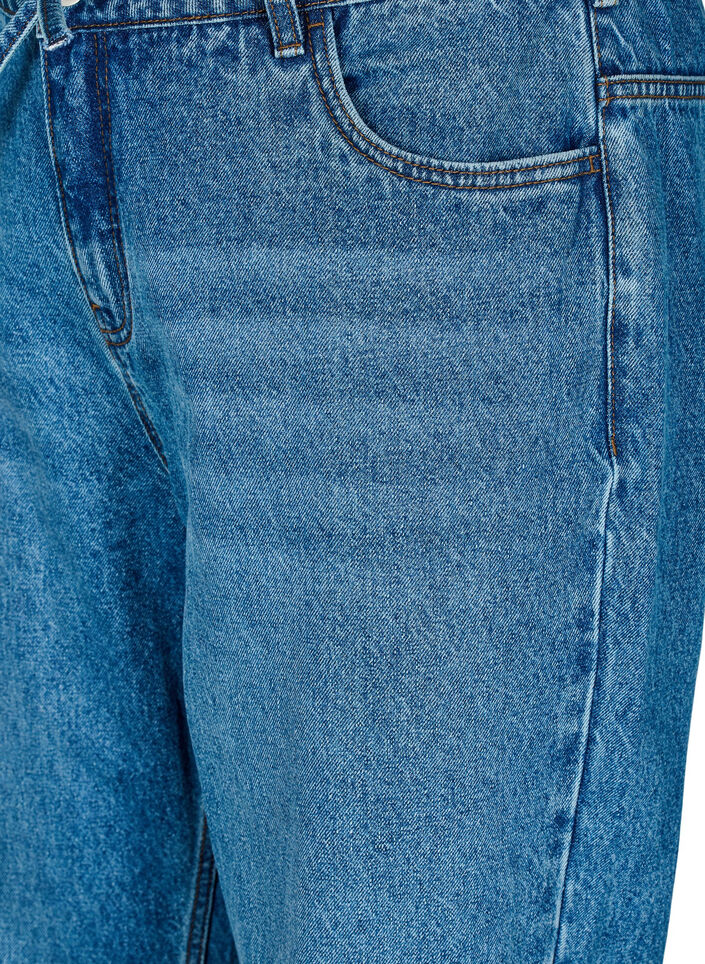 Straight-fit jeans met een strikceintuur, Blauw, Packshot image number 2