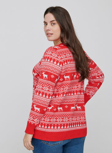 Pull tricotée à motif de Noël, Barbados Cherry Comb, Model image number 1