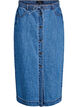 Lange denimrok met knoopjes en strikriem, Blauw, Packshot image number 0